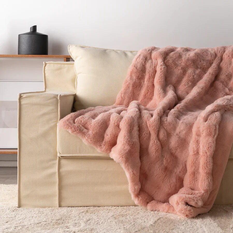 Dual-Layer Faux Fur Throw with Cloud-Soft Plush Feel