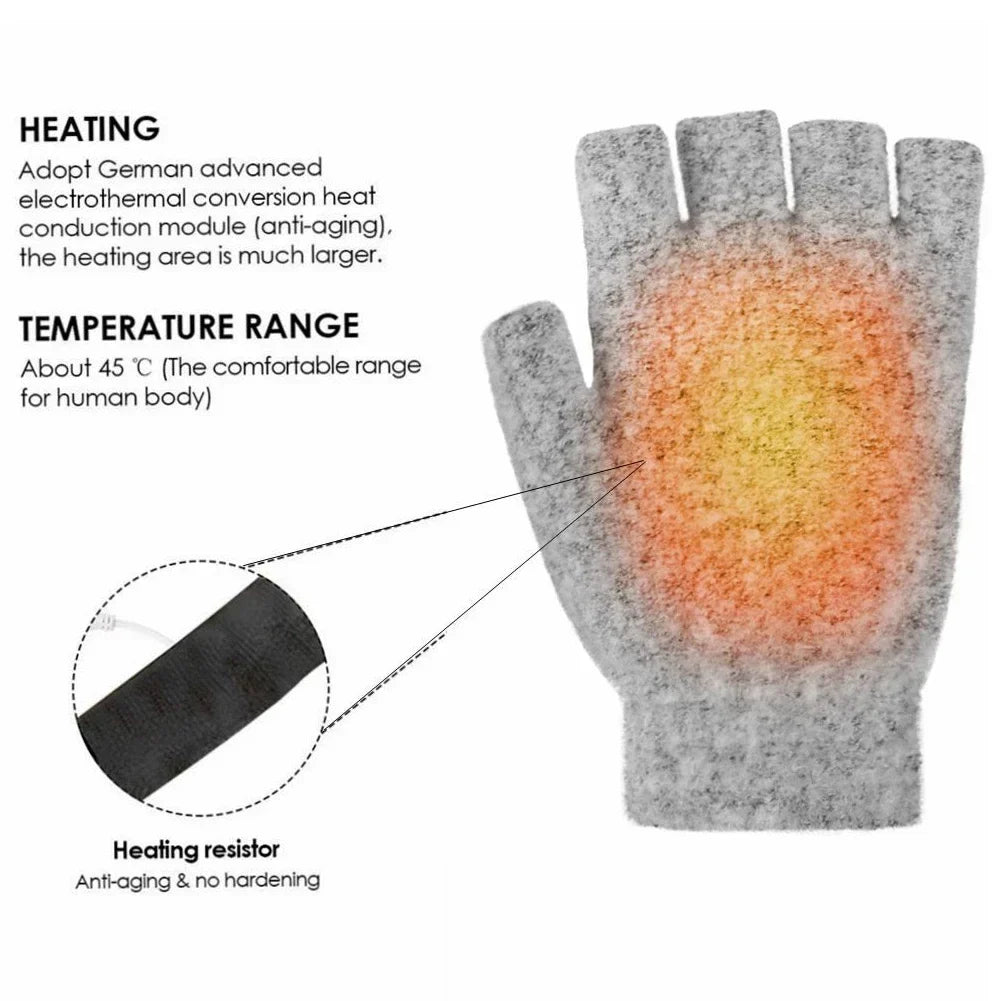 Harwelton™ USB Rechargeable Knitted Heated Gloves with 3 Heat Settings