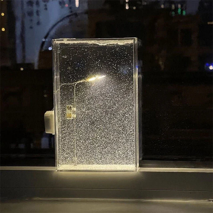 Snowy Street Lamp Night Light – Glowing Winter Scene Diorama