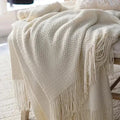 Harwelton™ Cream White Wool Blanket, Warm and Cosy All Year