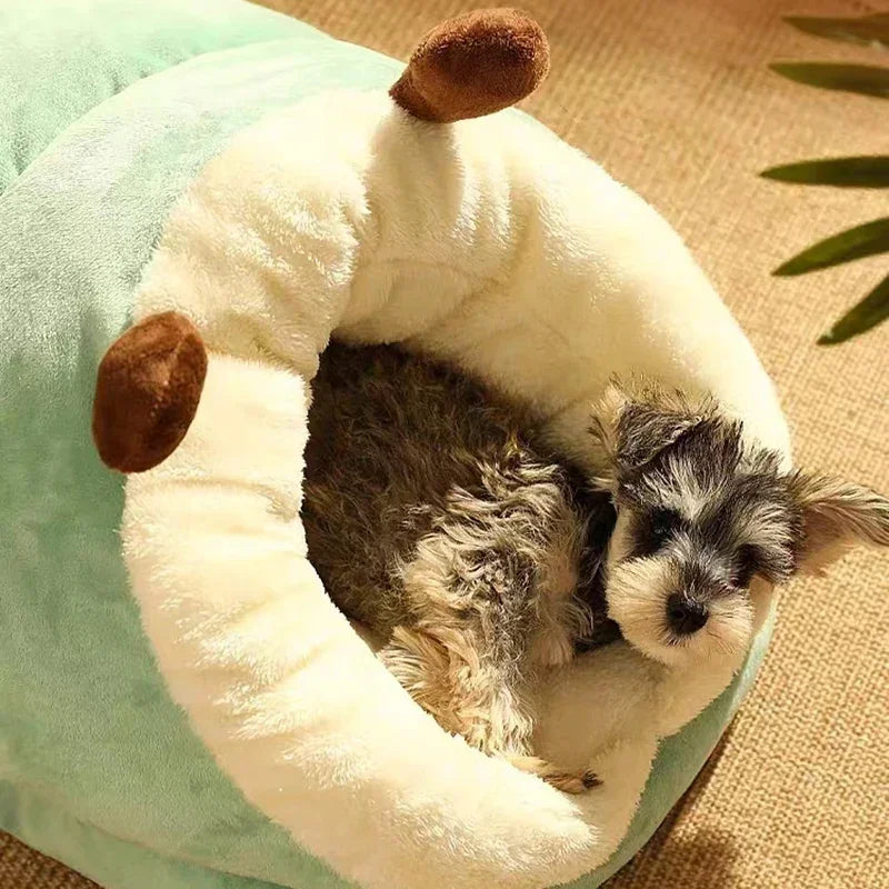 Slipper-Shaped Fleece Dog Bed – Foldable &amp; Washable