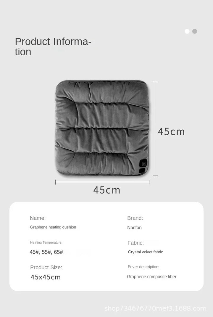 Harwelton™ Heated Seat Cushion with 3 Heat Levels and Graphene Warmth