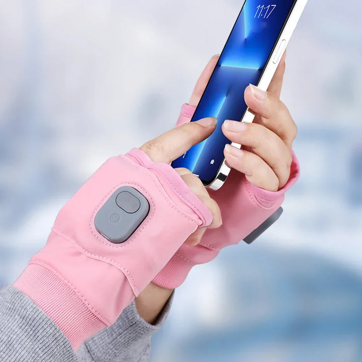 Harwelton™ Rechargeable Heated Fingerless Gloves for Typing