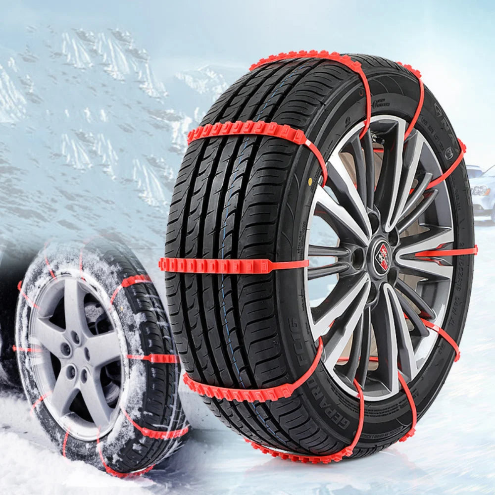 Rubber Anti-Skid Tyre Straps for Snow and Ice, Quick to Fit
