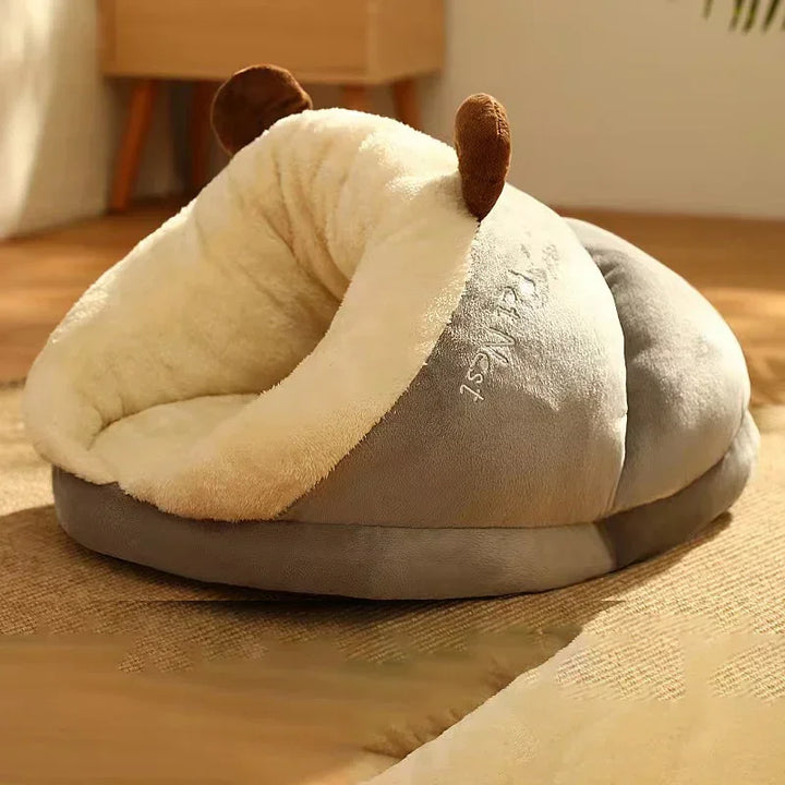 Slipper-Shaped Fleece Dog Bed – Foldable &amp; Washable