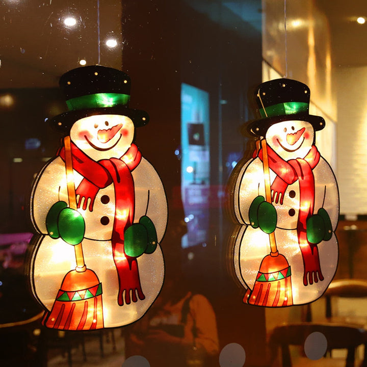 Battery Christmas Window Hanging Light with Flashing Mode