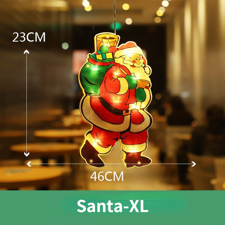 Battery Christmas Window Hanging Light with Flashing Mode