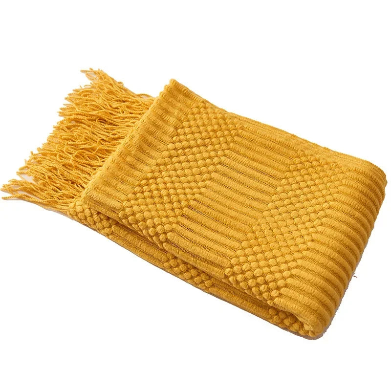 Nordic Chunky Knit Throw in Soft Faux Cashmere