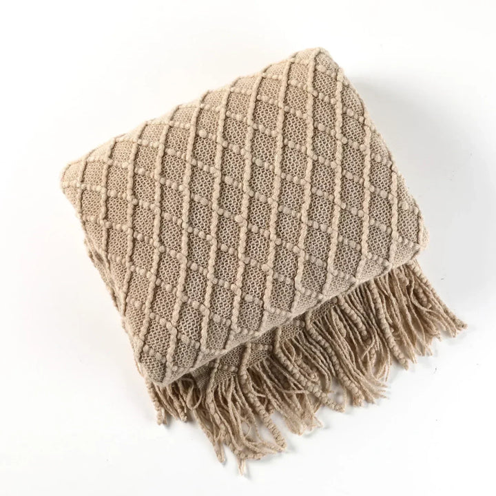 Nordic Chunky Knit Throw in Soft Faux Cashmere