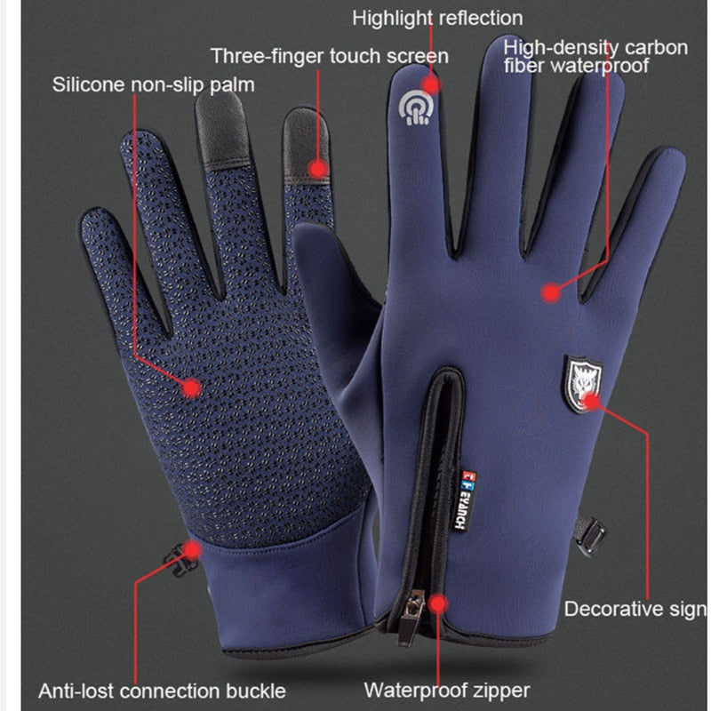 Waterproof Thermal Gloves with Touchscreen Fingertips