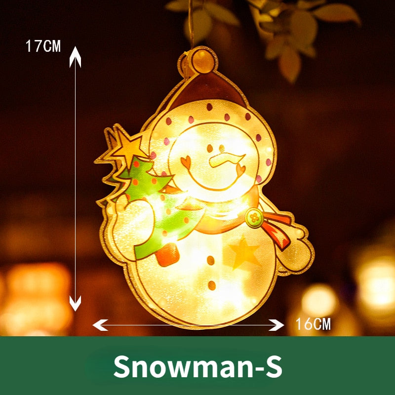 Battery Christmas Window Hanging Light with Flashing Mode