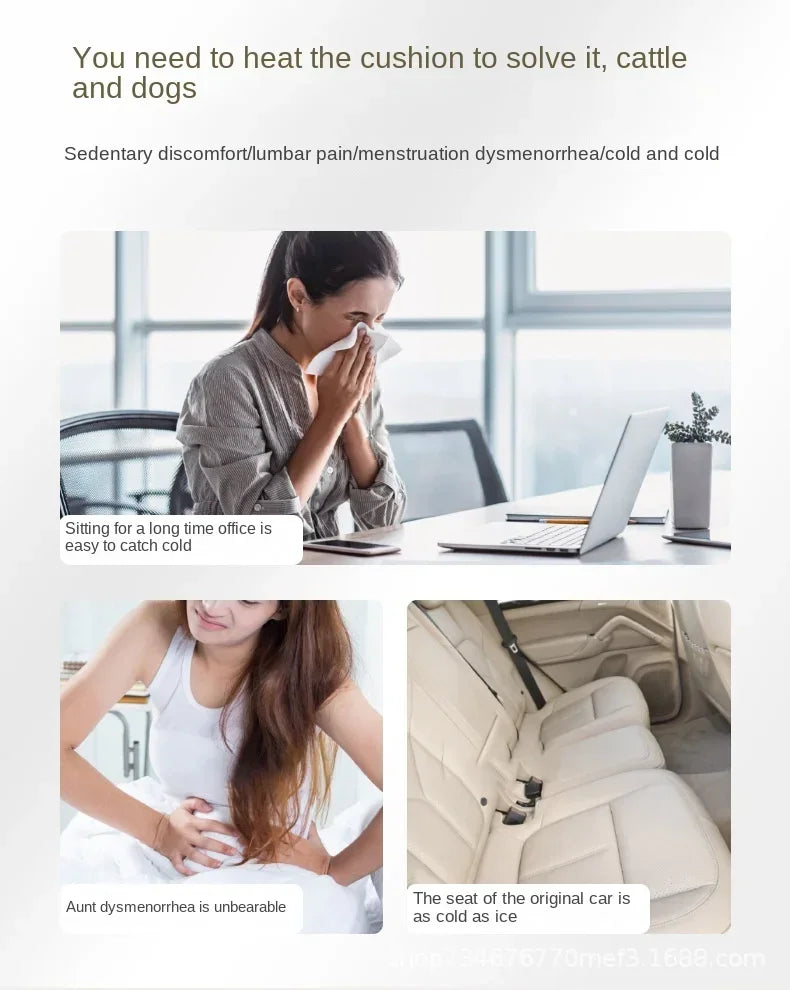 Harwelton™ Heated Seat Cushion with 3 Heat Levels and Graphene Warmth