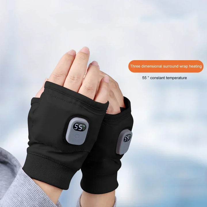Harwelton™ Rechargeable Heated Fingerless Gloves for Typing