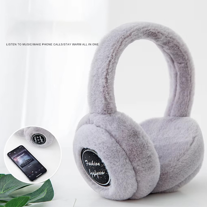Plush Bluetooth Earmuff Headphones with Soft Faux Fur