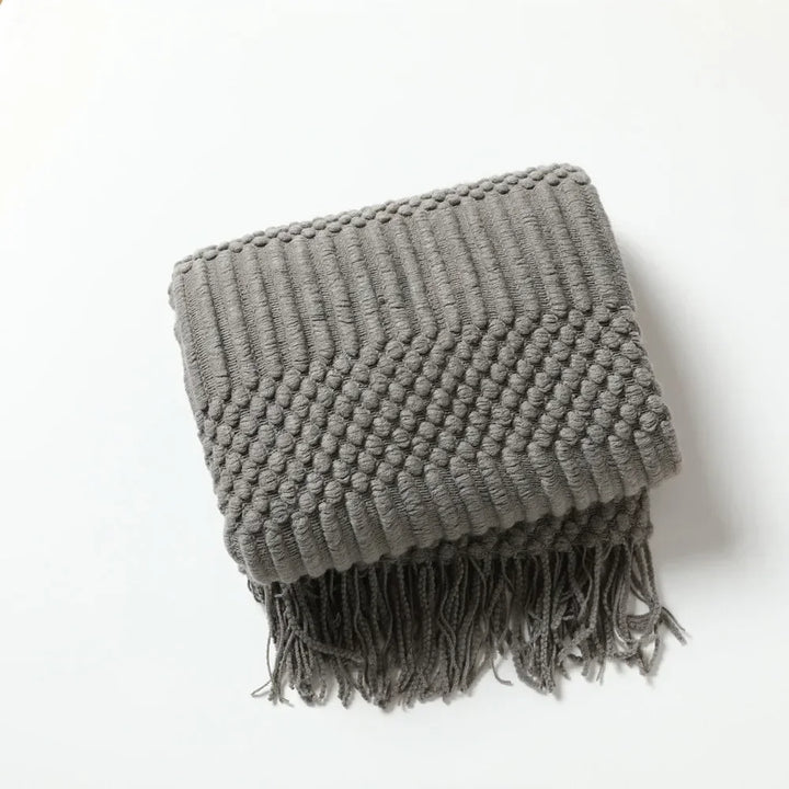Nordic Chunky Knit Throw in Soft Faux Cashmere