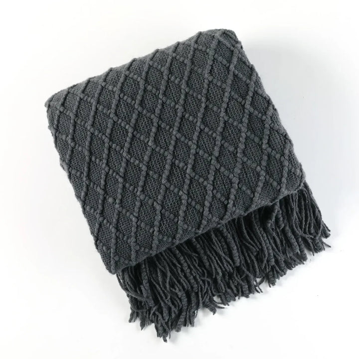 Nordic Chunky Knit Throw in Soft Faux Cashmere