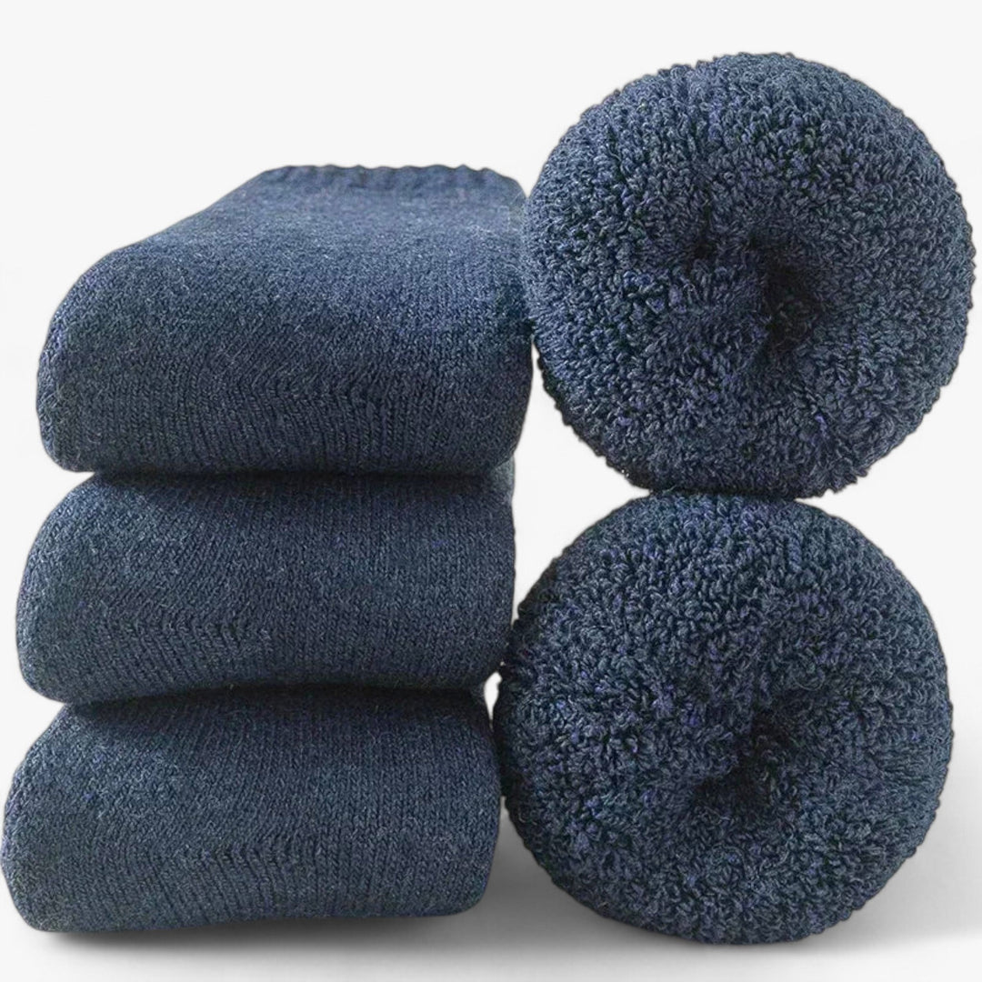 Wool and Cashmere Thermal Socks 3-Pack with Fleece Loop
