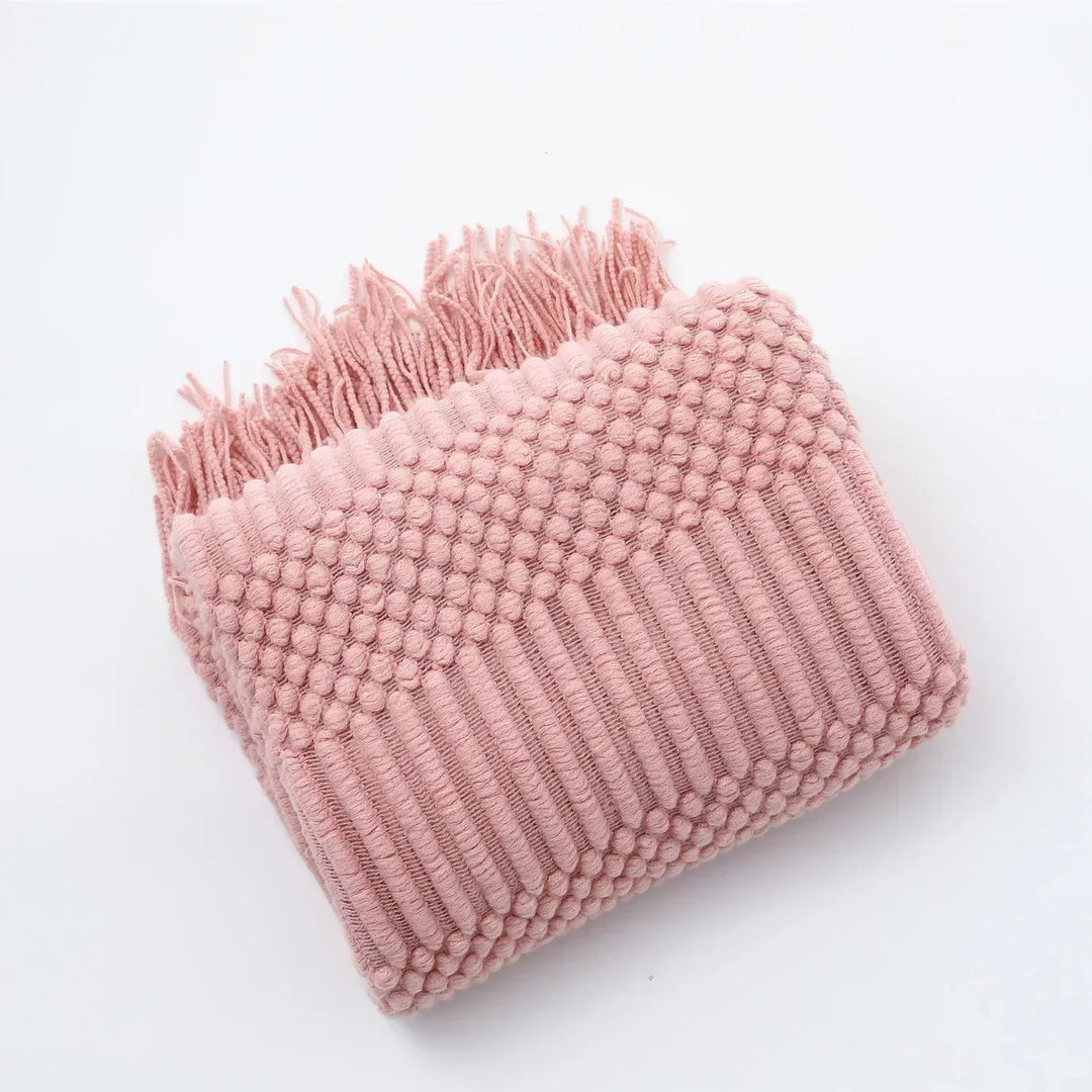 Nordic Chunky Knit Throw in Soft Faux Cashmere