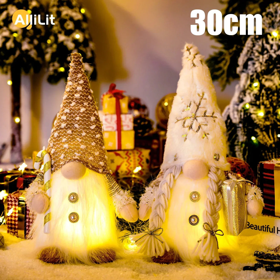 Nordlumis | Glowing Christmas Gnome | 30 × 10 × 10 cm | LED Window &amp; Table Decoration | Battery Operated | Gift Idea for Christmas &amp; New Year