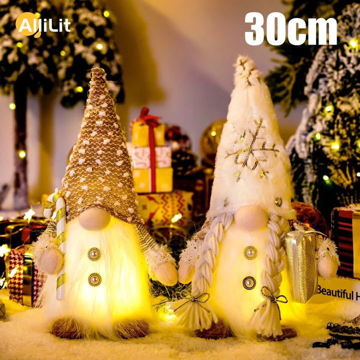 Nordlumis | Glowing Christmas Gnome | 30 × 10 × 10 cm | LED Window &amp; Table Decoration | Battery Operated | Gift Idea for Christmas &amp; New Year