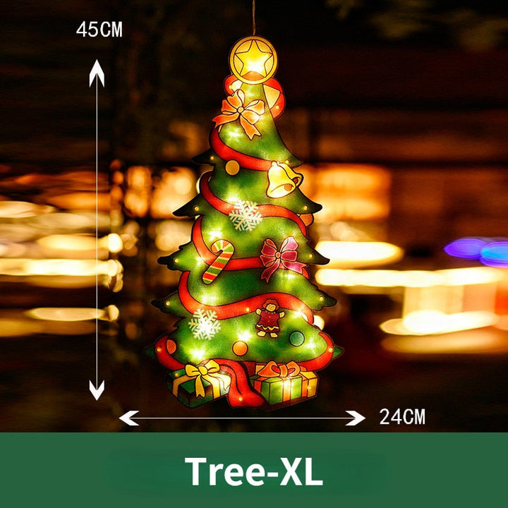 Battery Christmas Window Hanging Light with Flashing Mode