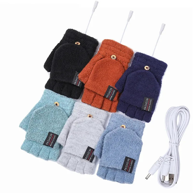 Harwelton™ USB Rechargeable Knitted Heated Gloves with 3 Heat Settings