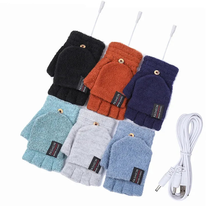 Harwelton™ USB Rechargeable Knitted Heated Gloves with 3 Heat Settings