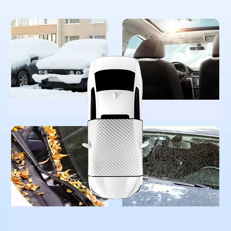 Magnetic Windscreen Cover for Frost, Snow and Summer Sun