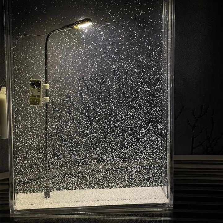 Snowy Street Lamp Night Light – Glowing Winter Scene Diorama
