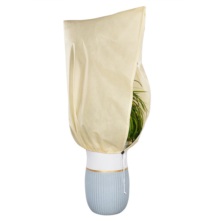 Breathable Plant Frost Cover with Zip and Drawstring