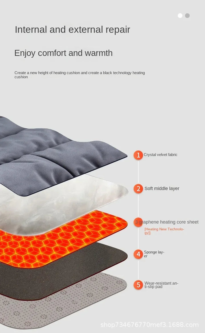 Harwelton™ Heated Seat Cushion with 3 Heat Levels and Graphene Warmth