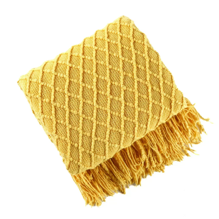 Nordic Chunky Knit Throw in Soft Faux Cashmere