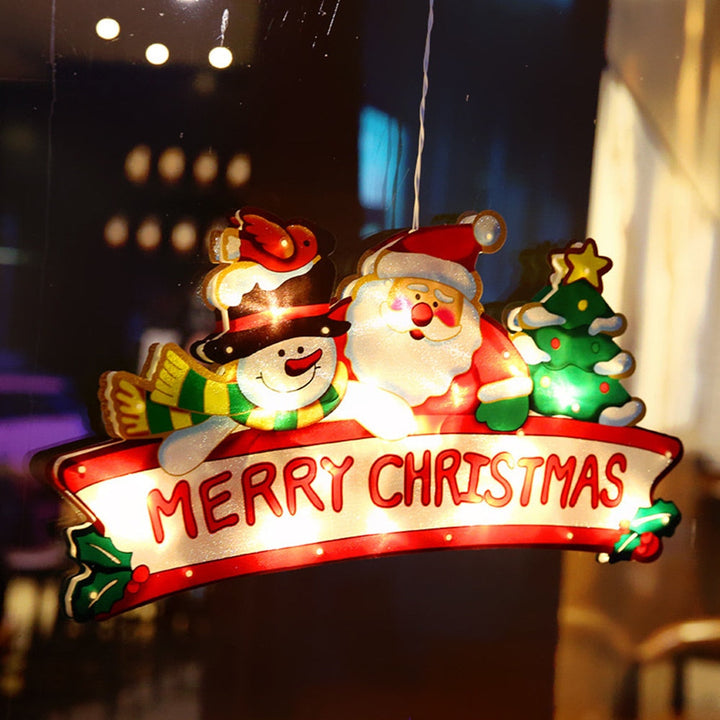 Battery Christmas Window Hanging Light with Flashing Mode