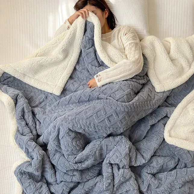 Reversible Sherpa Fleece Blanket, Warm Without the Weight