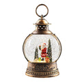 Harwelton™ Vintage Gold Christmas Lantern with Music Box and Snow Glitter