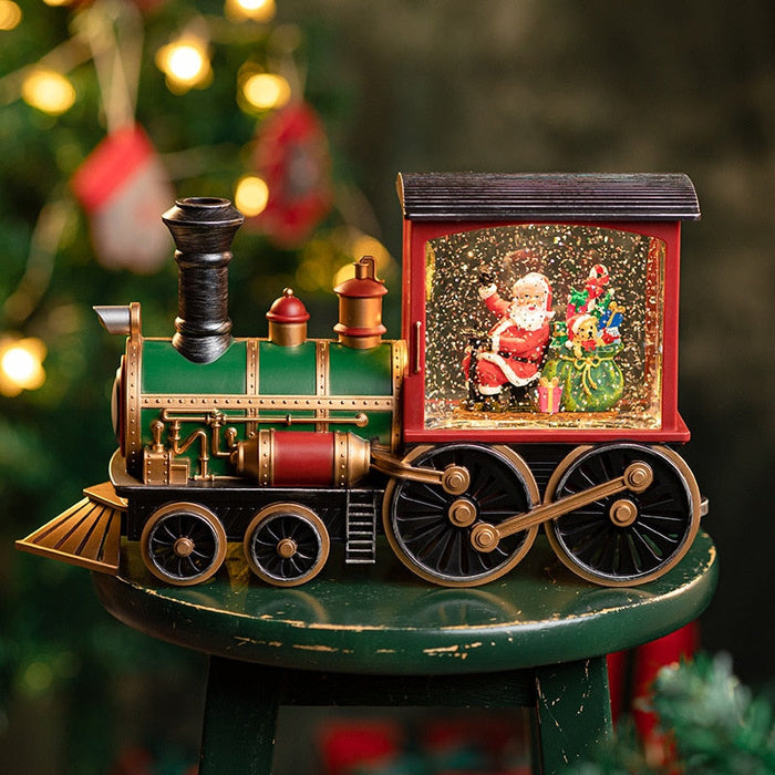 Harwelton™ Santa Train Snow Globe Music Box with 8 Christmas Songs