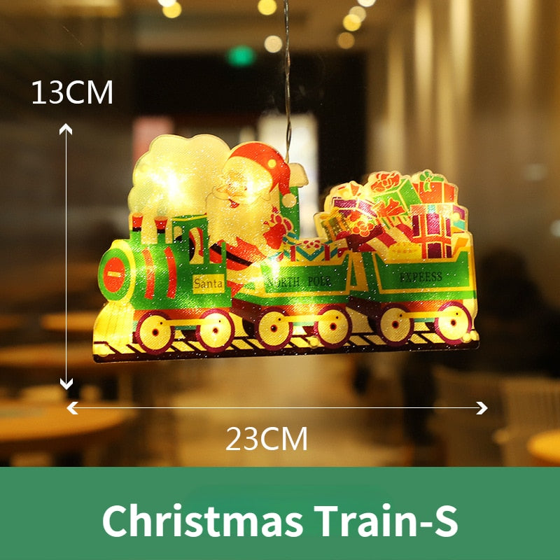 Battery Christmas Window Hanging Light with Flashing Mode