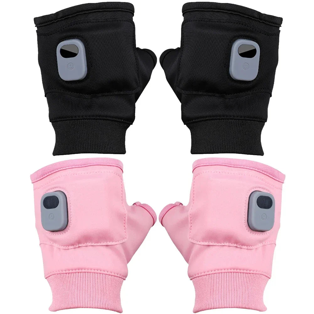 Harwelton™ Rechargeable Heated Fingerless Gloves for Typing