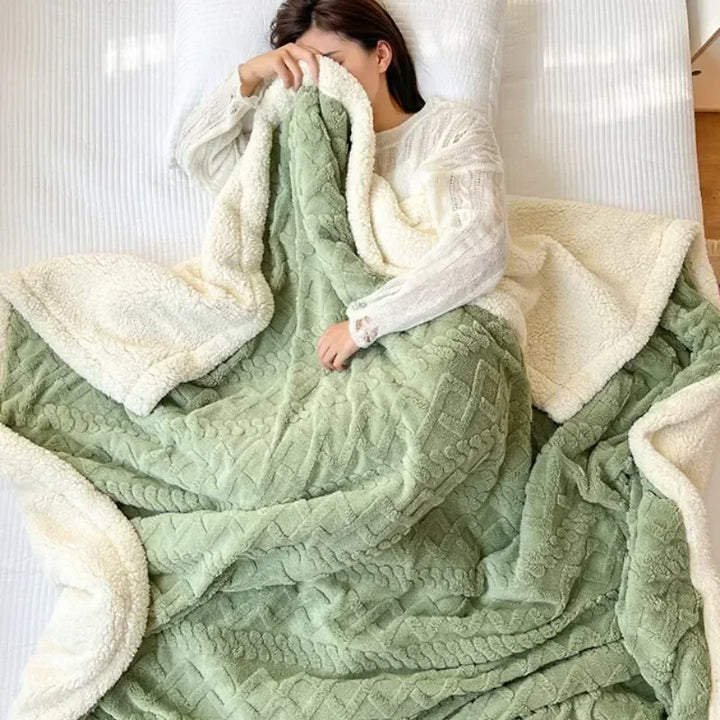 Reversible Sherpa Fleece Blanket, Warm Without the Weight