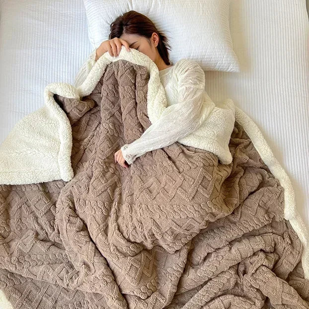 Reversible Sherpa Fleece Blanket, Warm Without the Weight