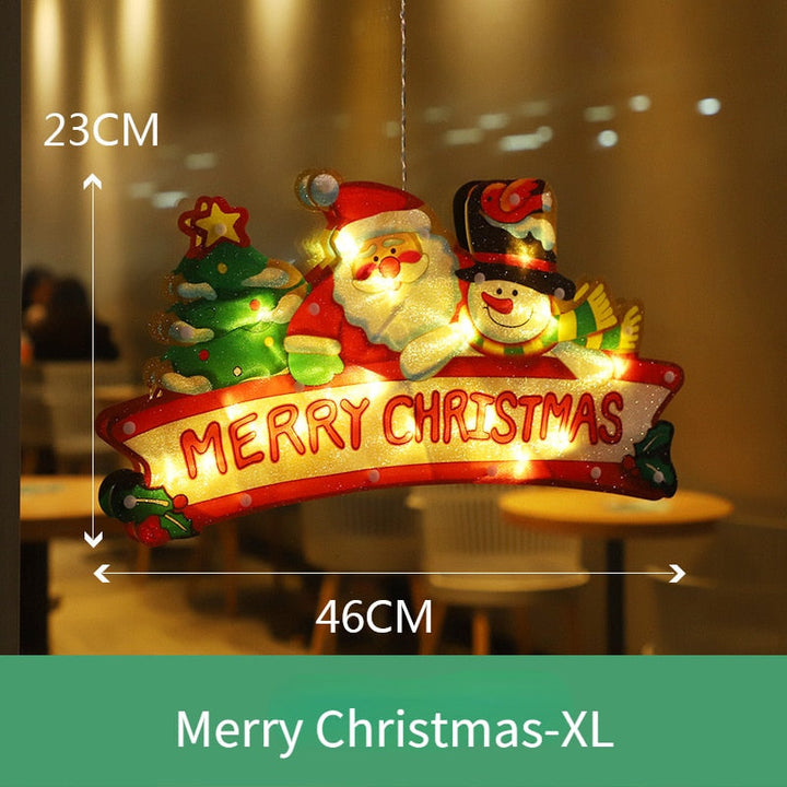 Battery Christmas Window Hanging Light with Flashing Mode