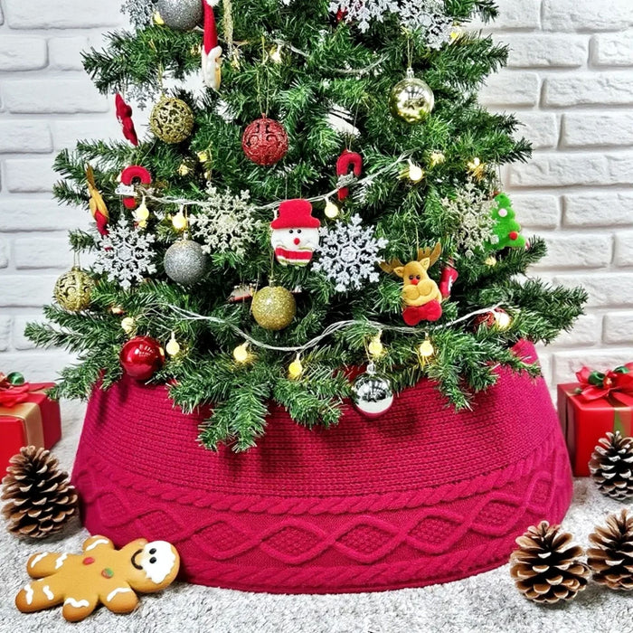 Harwelton™ Cable-Knit Christmas Tree Skirt That Hides the Stand in Style