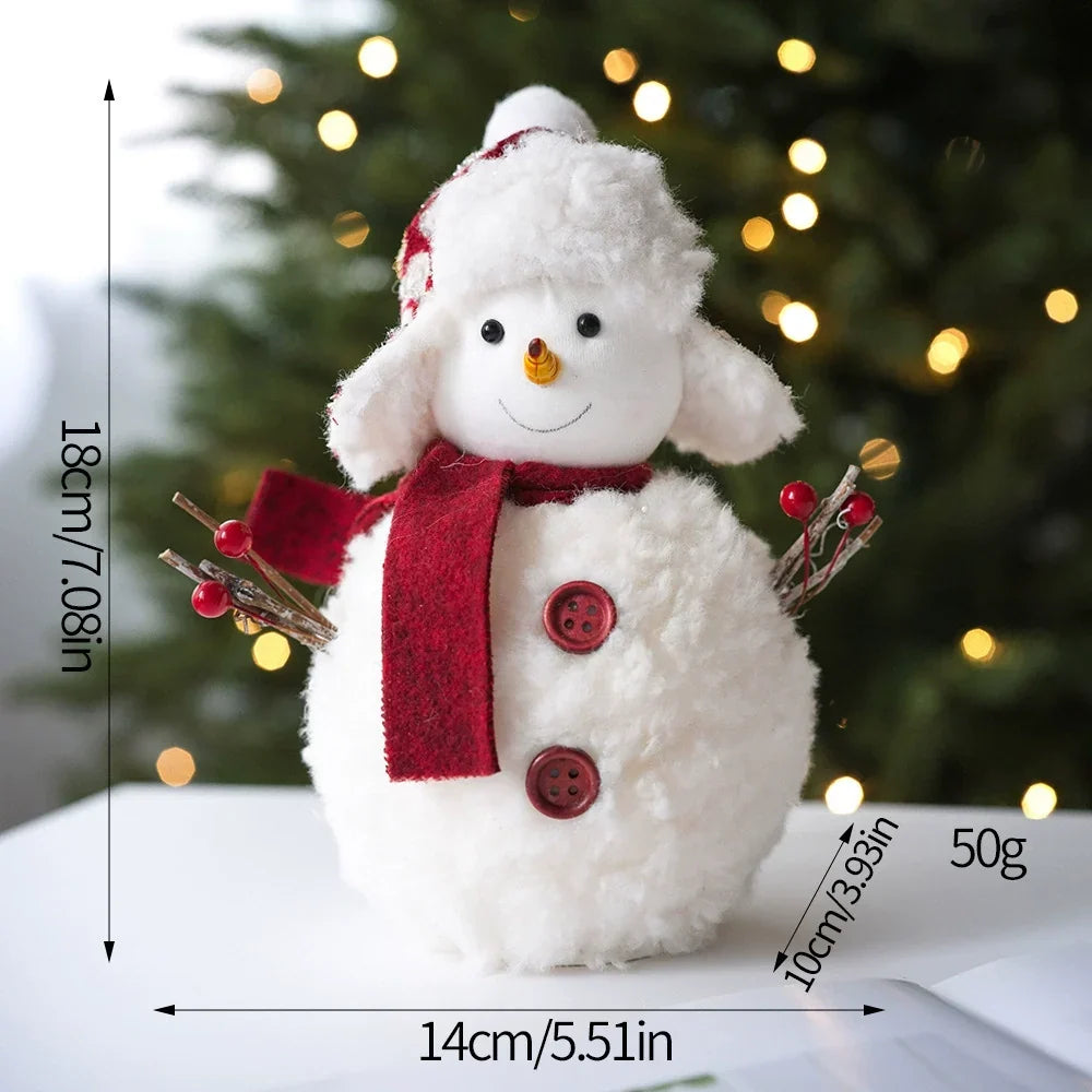 Plush Knitted Snowman Ornament with Handcrafted Charm