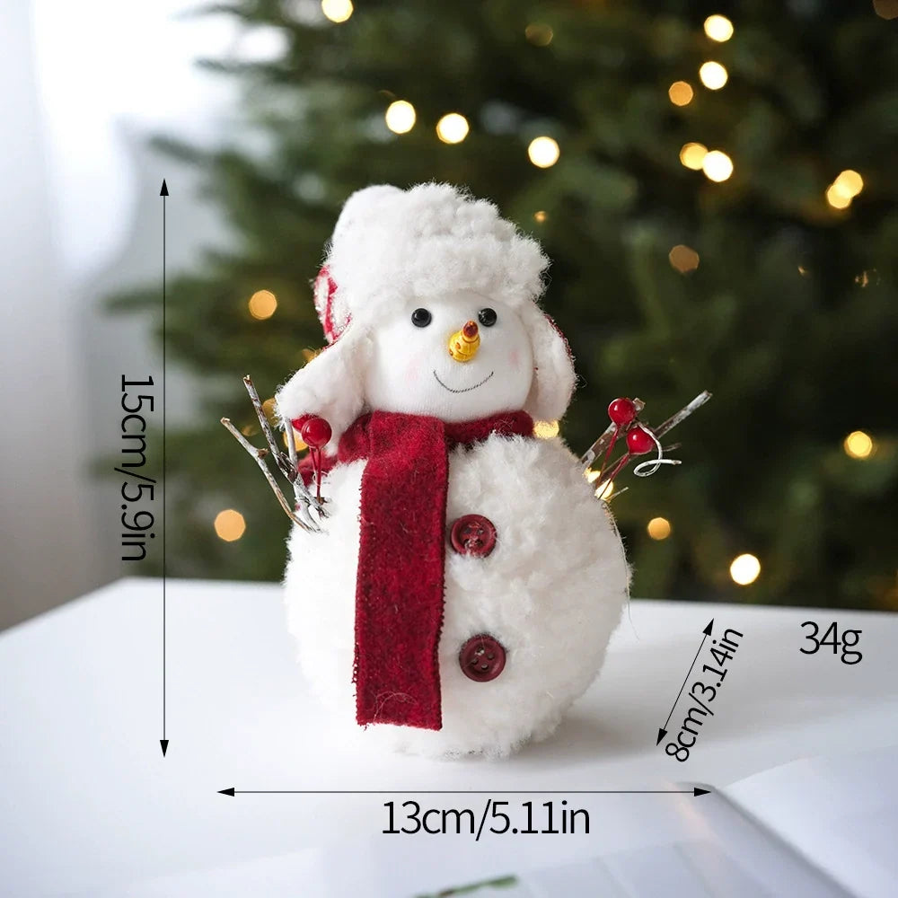 Plush Knitted Snowman Ornament with Handcrafted Charm