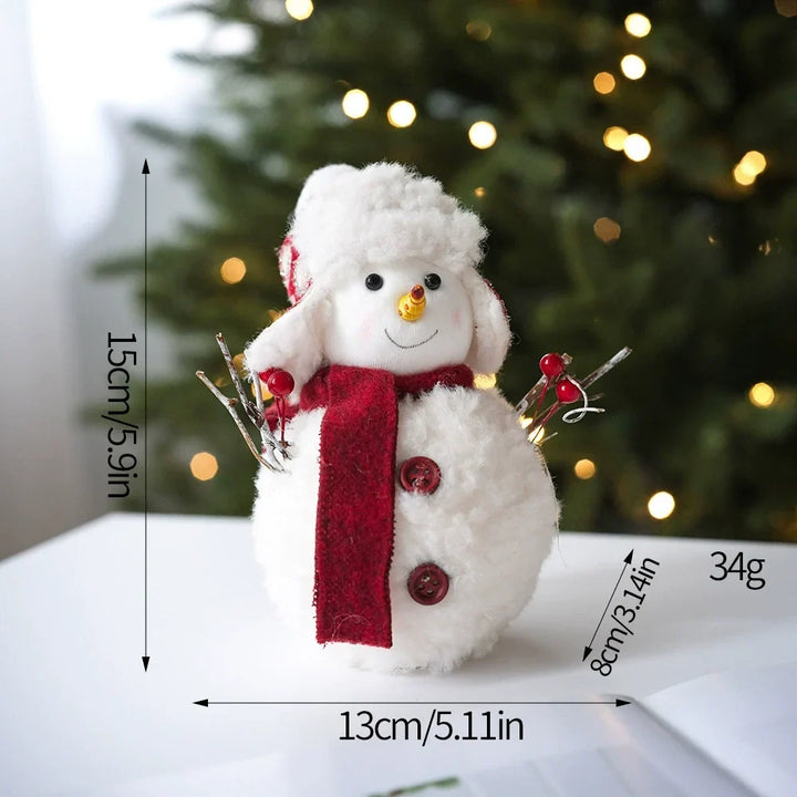 Plush Knitted Snowman Ornament with Handcrafted Charm