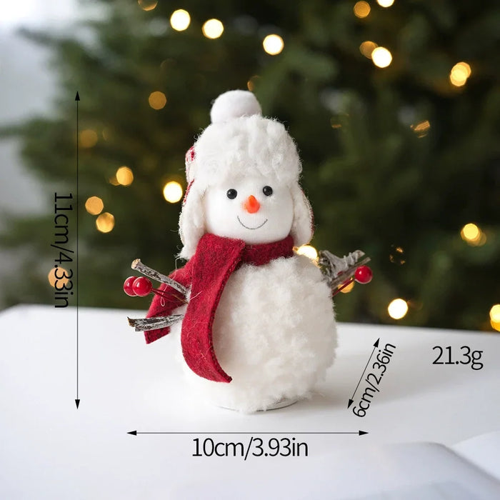 Harwelton™ Plush Knitted Snowman Ornament with Handcrafted Charm
