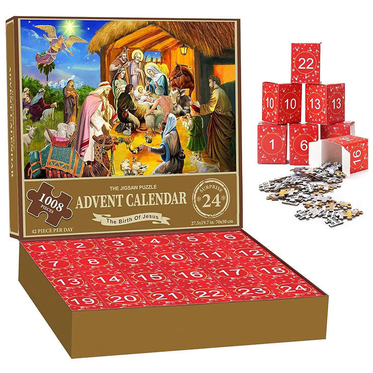 1000PCS Christmas Jigsaw Puzzles Advent Calendar  - Christmas Gift