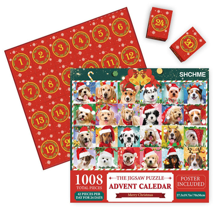 1000PCS Christmas Jigsaw Puzzles Advent Calendar  - Christmas Gift