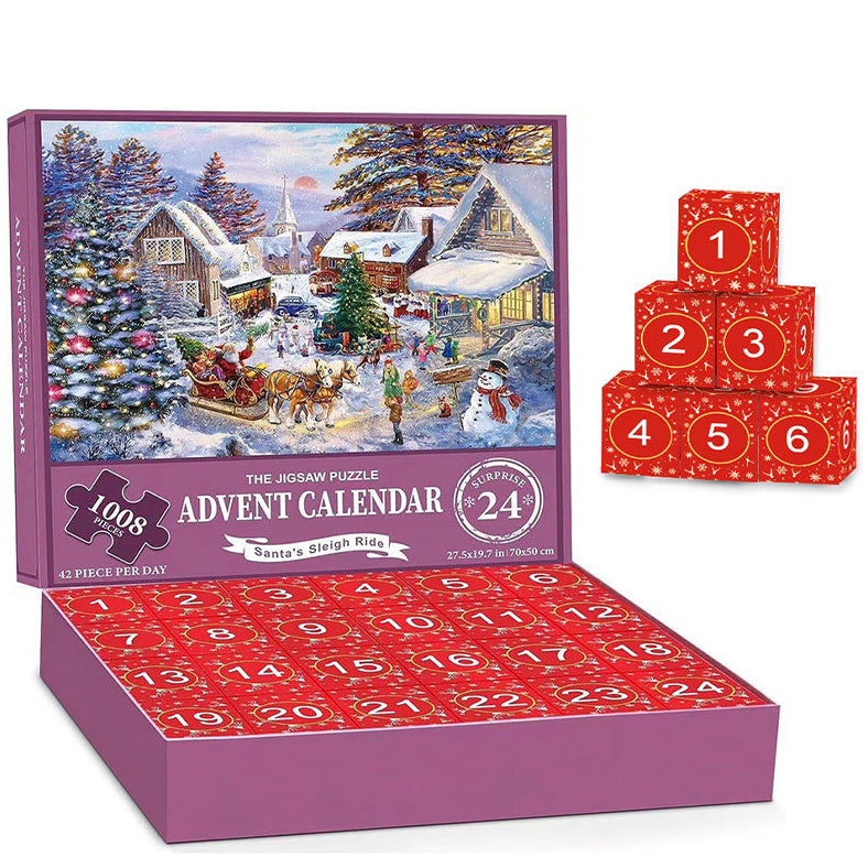 1000PCS Christmas Jigsaw Puzzles Advent Calendar  - Christmas Gift