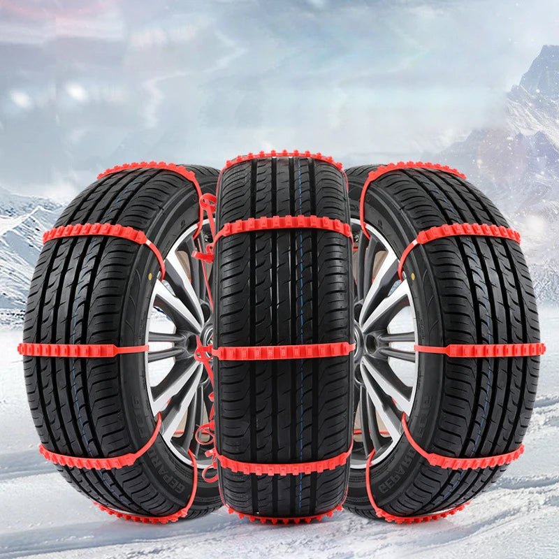 Rubber Anti-Skid Tyre Straps for Snow and Ice, Quick to Fit